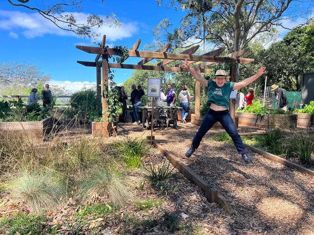 Doreen Jachmann conducting a permaculture site consultation